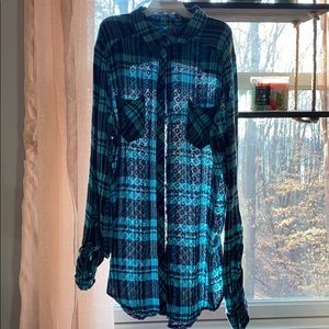 Vanity flannel with see through back